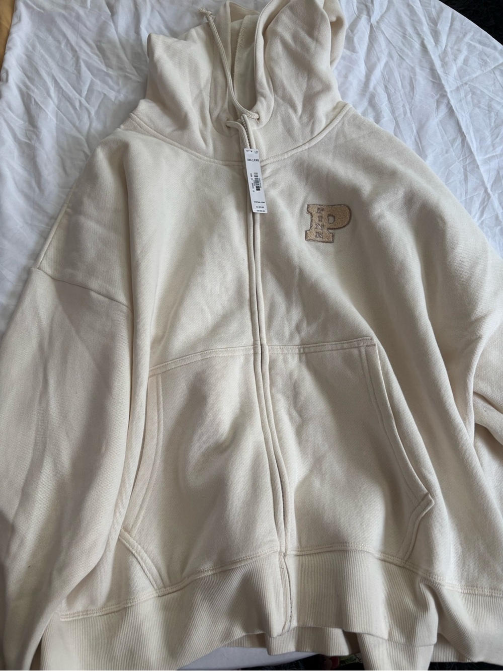 PINK Victoria's Secret Cream Logo Terry Jumpsuit Set - Picture 4 of 4